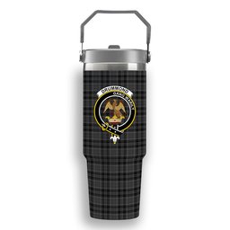 ScotsTee Shop Scottish Drummond Grey Crest Tartan Flip Straw Tumbler 20oz 30oz