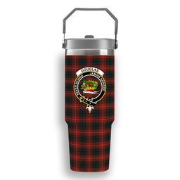 ScotsTee Shop Scottish Douglas of Roxburgh Crest Tartan Flip Straw Tumbler 20oz 30oz
