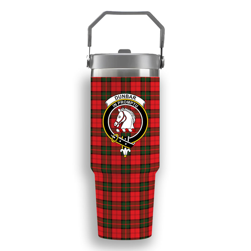 ScotsTee Shop Scottish Dunbar Modern Crest Tartan Flip Straw Tumbler 20oz 30oz