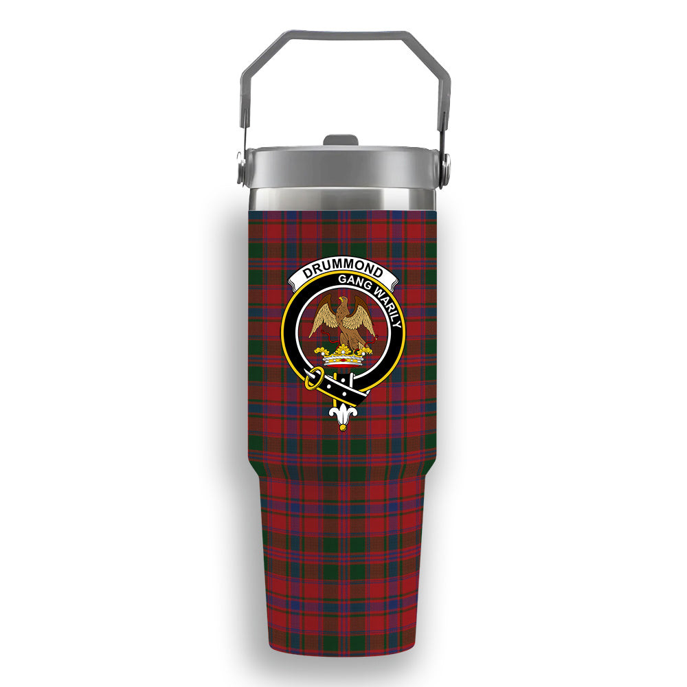 ScotsTee Shop Scottish Drummond 2 Crest Tartan Flip Straw Tumbler 20oz 30oz