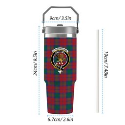 ScotsTee Shop Scottish Fotheringham Crest Tartan Flip Straw Tumbler 20oz 30oz