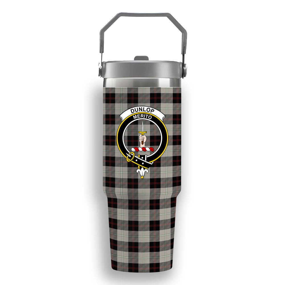 ScotsTee Shop Scottish Dunlop Hunting Modern Crest Tartan Flip Straw Tumbler 20oz 30oz
