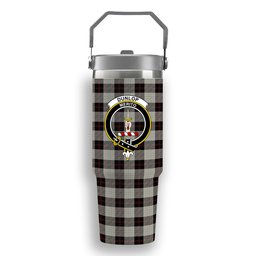 ScotsTee Shop Scottish Dunlop Hunting Modern Crest Tartan Flip Straw Tumbler 20oz 30oz
