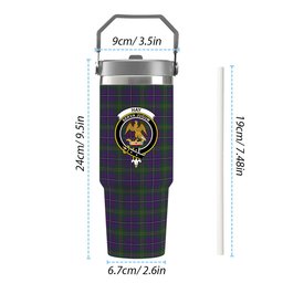 ScotsTee Shop Scottish Hay of Megginch Crest Tartan Flip Straw Tumbler 20oz 30oz
