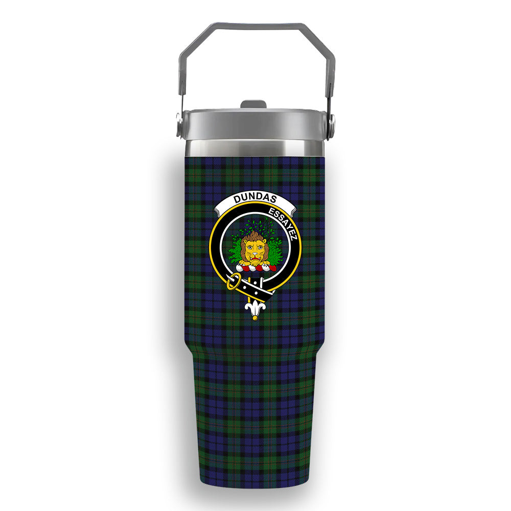 ScotsTee Shop Scottish Dundas 2 Crest Tartan Flip Straw Tumbler 20oz 30oz