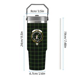 ScotsTee Shop Scottish Gunn Logan Crest Tartan Flip Straw Tumbler 20oz 30oz