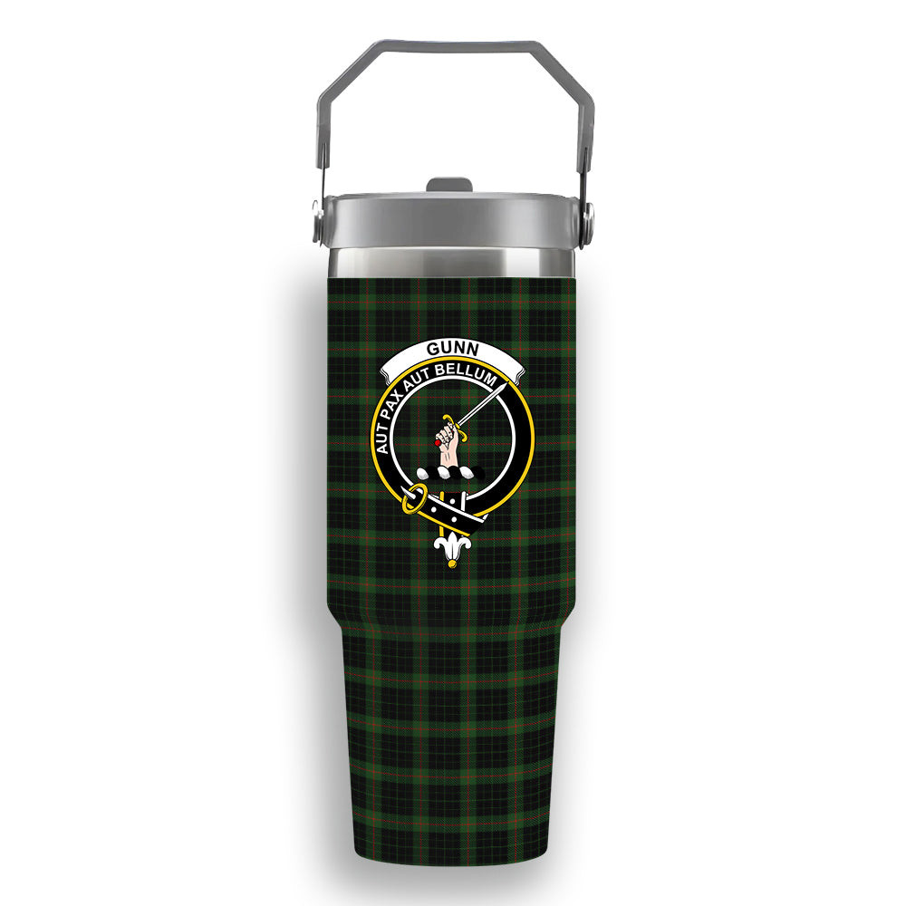 ScotsTee Shop Scottish Gunn Logan Crest Tartan Flip Straw Tumbler 20oz 30oz
