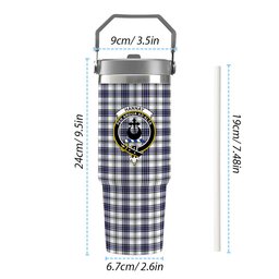 ScotsTee Shop Scottish Hannay Modern Crest Tartan Flip Straw Tumbler 20oz 30oz