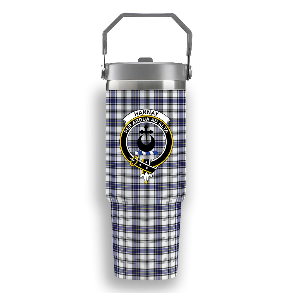 ScotsTee Shop Scottish Hannay Modern Crest Tartan Flip Straw Tumbler 20oz 30oz