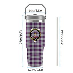 ScotsTee Shop Scottish Dunlop Dress Crest Tartan Flip Straw Tumbler 20oz 30oz