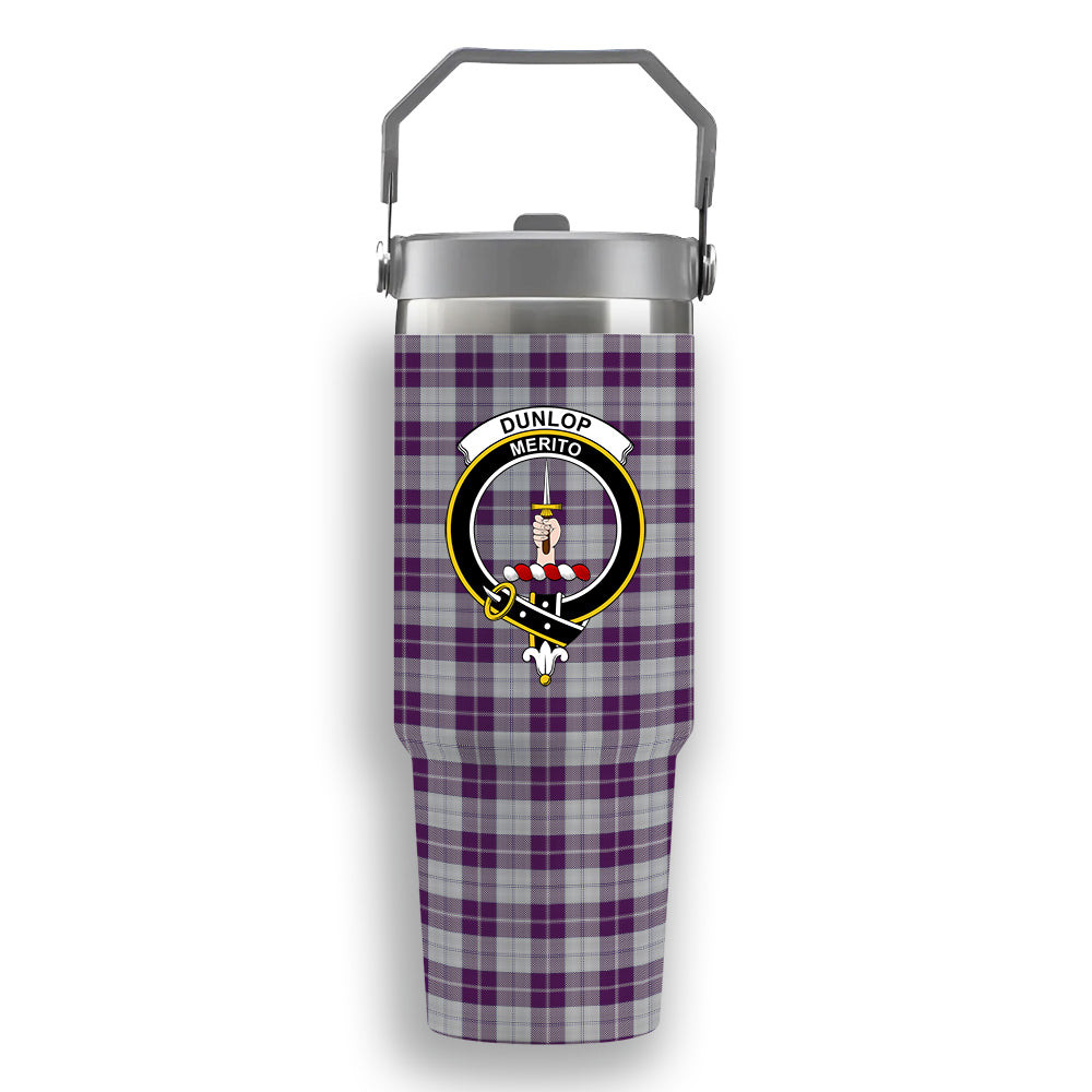 ScotsTee Shop Scottish Dunlop Dress Crest Tartan Flip Straw Tumbler 20oz 30oz