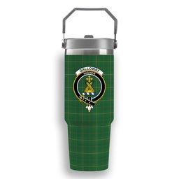 ScotsTee Shop Scottish Galloway Green Ancient Crest Tartan Flip Straw Tumbler 20oz 30oz
