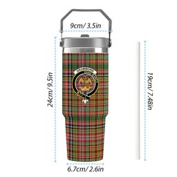 ScotsTee Shop Scottish Drummond of Strathallan  Ancient Crest Tartan Flip Straw Tumbler 20oz 30oz