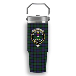 ScotsTee Shop Scottish Ferguson of Balquhidder Crest Tartan Flip Straw Tumbler 20oz 30oz