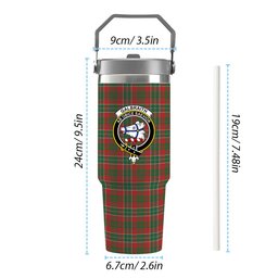 ScotsTee Shop Scottish Galbraith USA Ancient Crest Tartan Flip Straw Tumbler 20oz 30oz