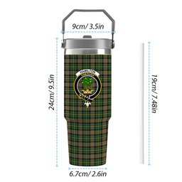 ScotsTee Shop Scottish Hamilton of Brandon Crest Tartan Flip Straw Tumbler 20oz 30oz