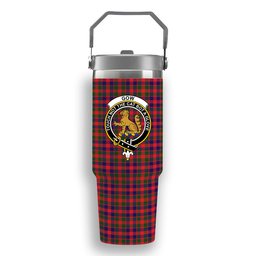 ScotsTee Shop Scottish Gow Modern Crest Tartan Flip Straw Tumbler 20oz 30oz