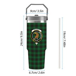 ScotsTee Shop Scottish Halkett Crest Tartan Flip Straw Tumbler 20oz 30oz
