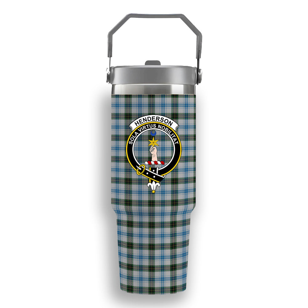 ScotsTee Shop Scottish Henderson Dress 1 Crest Tartan Flip Straw Tumbler 20oz 30oz