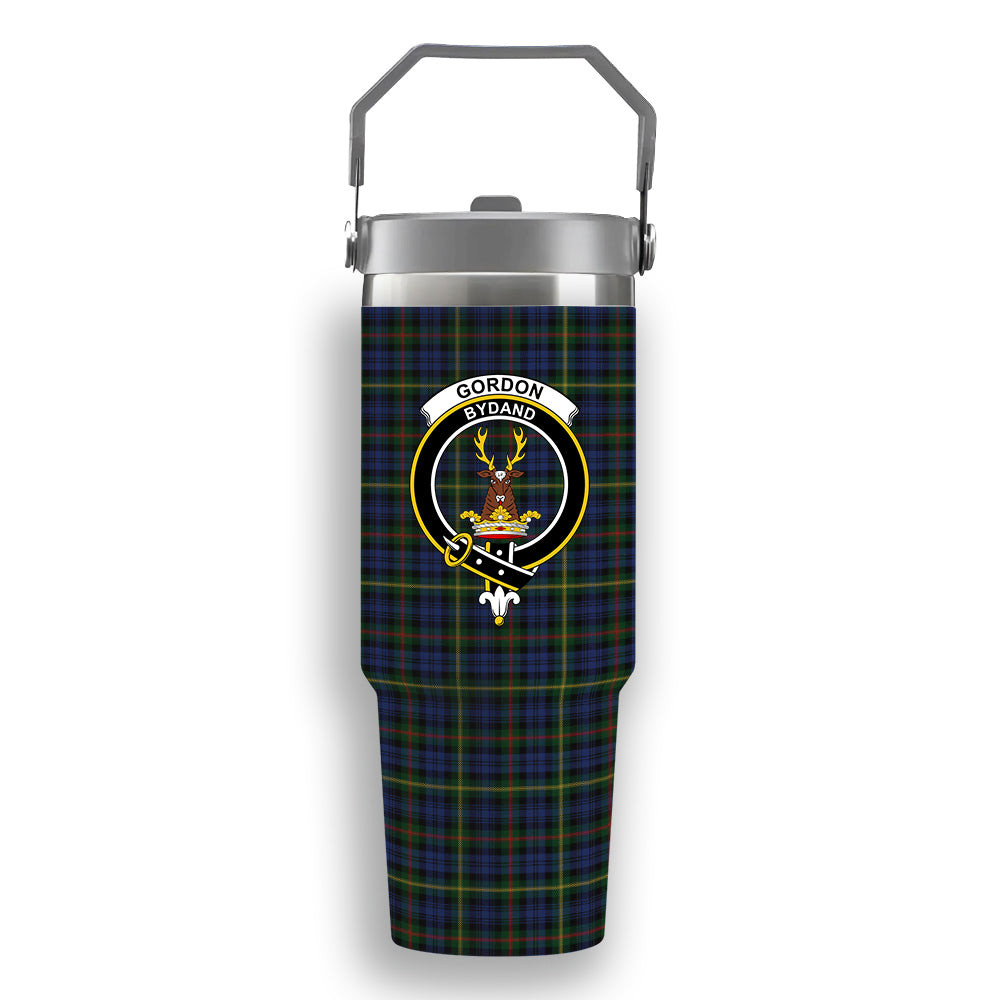 ScotsTee Shop Scottish Gordon 4 Crest Tartan Flip Straw Tumbler 20oz 30oz