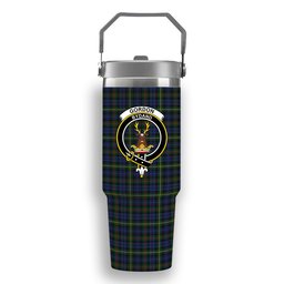 ScotsTee Shop Scottish Gordon 4 Crest Tartan Flip Straw Tumbler 20oz 30oz
