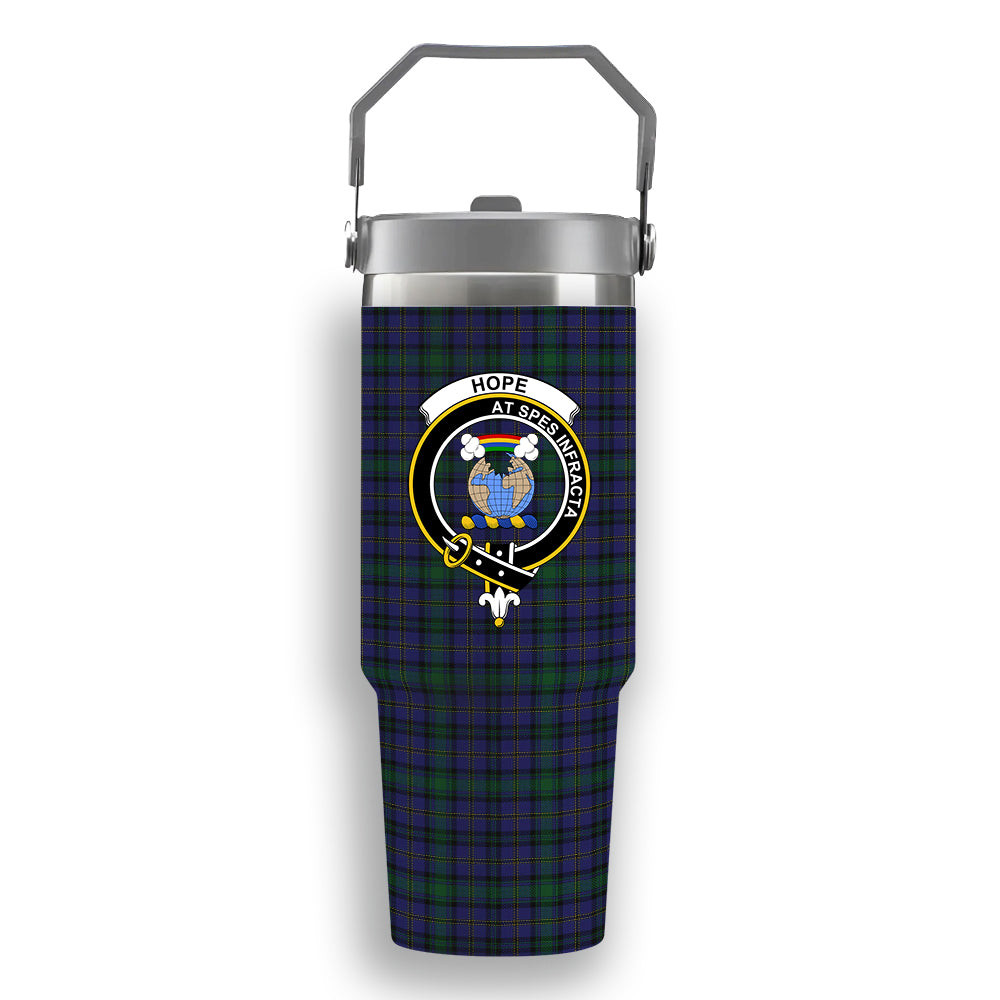 ScotsTee Shop Scottish Hope-Vere Weir Crest Tartan Flip Straw Tumbler 20oz 30oz