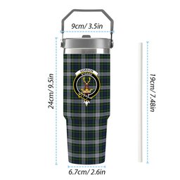 ScotsTee Shop Scottish Gordon Dress Crest Tartan Flip Straw Tumbler 20oz 30oz