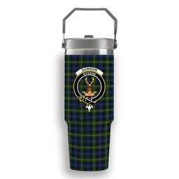 ScotsTee Shop Scottish Gordon 2 Crest Tartan Flip Straw Tumbler 20oz 30oz