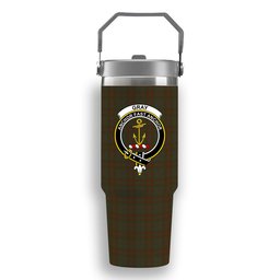 ScotsTee Shop Scottish Gray Crest Tartan Flip Straw Tumbler 20oz 30oz
