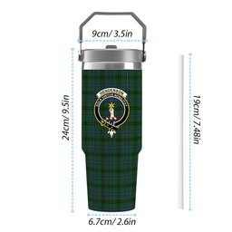 ScotsTee Shop Scottish Henderson MacKendrick Crest Tartan Flip Straw Tumbler 20oz 30oz