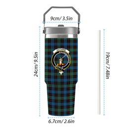 ScotsTee Shop Scottish Guthrie Crest Tartan Flip Straw Tumbler 20oz 30oz