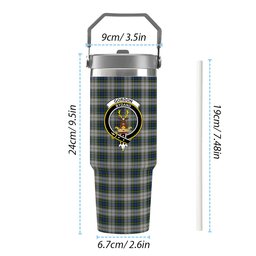 ScotsTee Shop Scottish Gordon Dress 4 Crest Tartan Flip Straw Tumbler 20oz 30oz