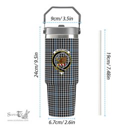ScotsTee Shop Scottish Gladstone Crest Tartan Flip Straw Tumbler 20oz 30oz