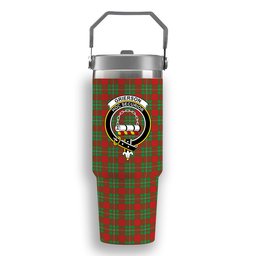 ScotsTee Shop Scottish Grierson Crest Tartan Flip Straw Tumbler 20oz 30oz