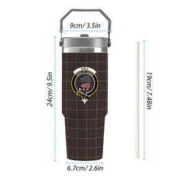 ScotsTee Shop Scottish Hall Modern Crest Tartan Flip Straw Tumbler 20oz 30oz