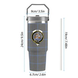ScotsTee Shop Scottish Haig Modern Crest Tartan Flip Straw Tumbler 20oz 30oz