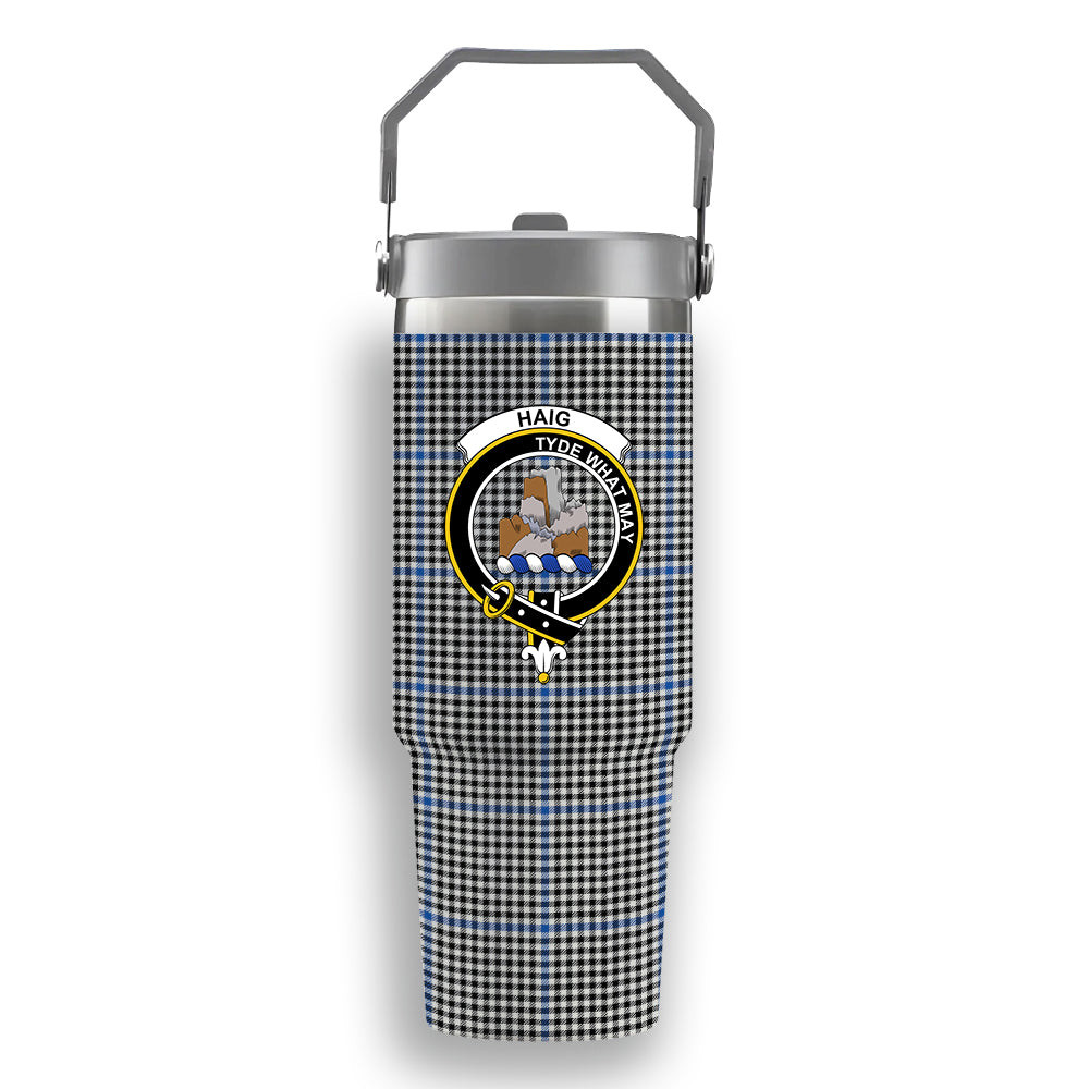 ScotsTee Shop Scottish Haig Modern Crest Tartan Flip Straw Tumbler 20oz 30oz