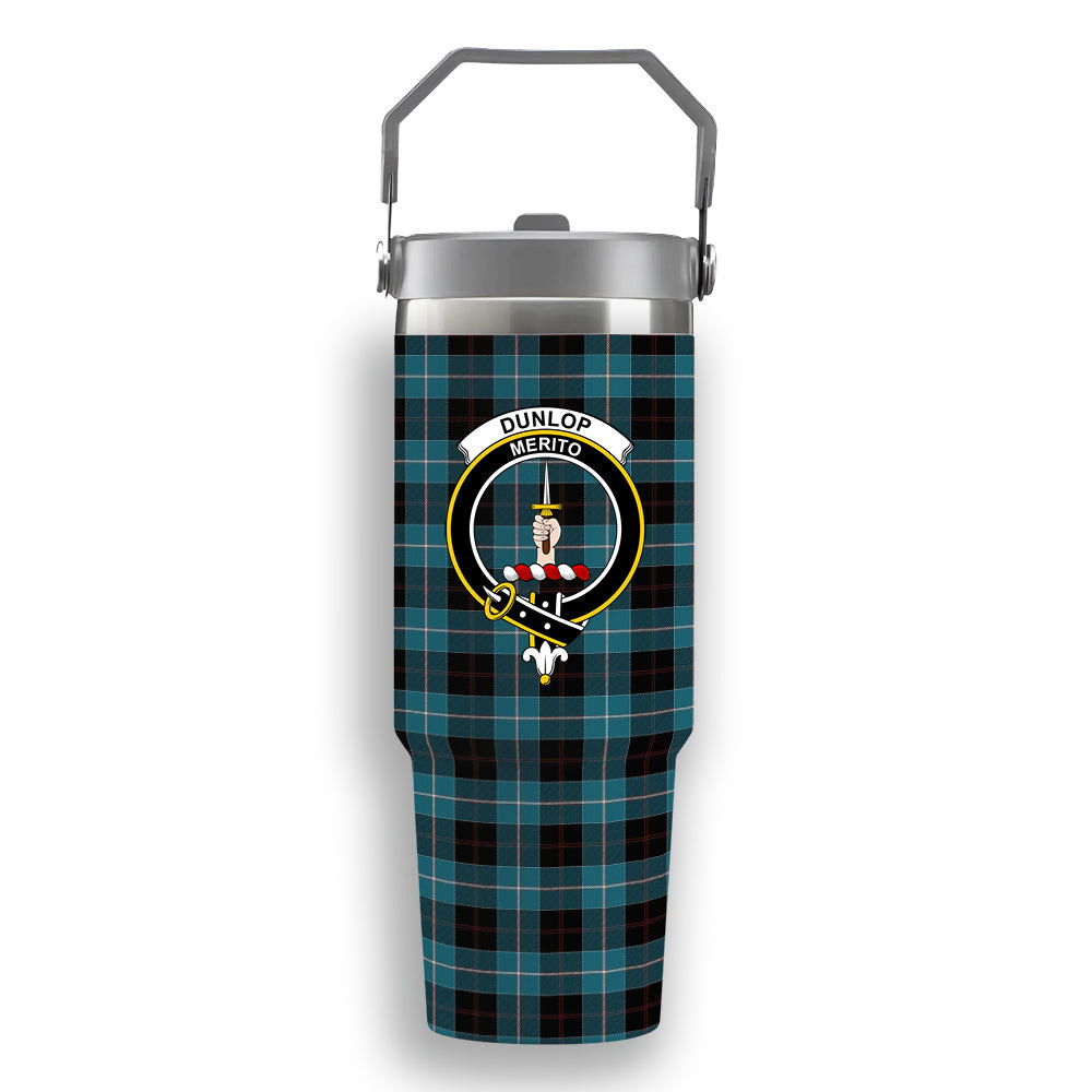ScotsTee Shop Scottish Dunlop Ancient Crest Tartan Flip Straw Tumbler 20oz 30oz