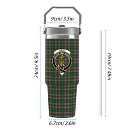 ScotsTee Shop Scottish Gray Hunting SC Crest Tartan Flip Straw Tumbler 20oz 30oz