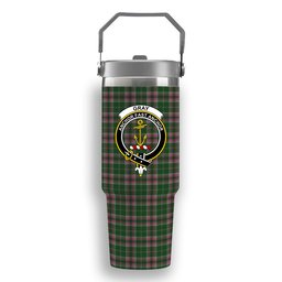 ScotsTee Shop Scottish Gray Hunting SC Crest Tartan Flip Straw Tumbler 20oz 30oz
