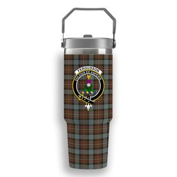 ScotsTee Shop Scottish Ferguson Weathered Crest Tartan Flip Straw Tumbler 20oz 30oz