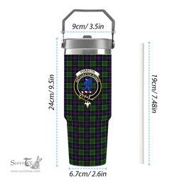 ScotsTee Shop Scottish Forsyth Modern Crest Tartan Flip Straw Tumbler 20oz 30oz