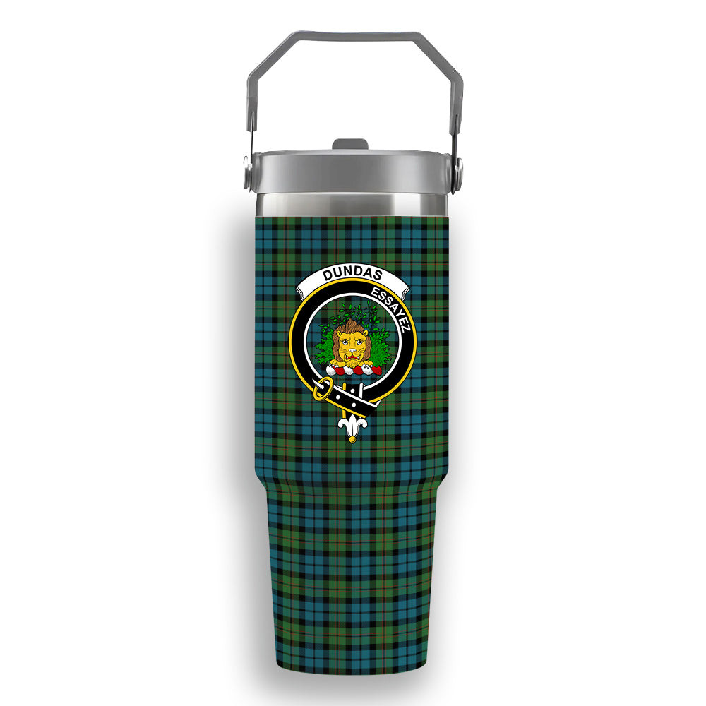 ScotsTee Shop Scottish Dundas Ancient Crest Tartan Flip Straw Tumbler 20oz 30oz