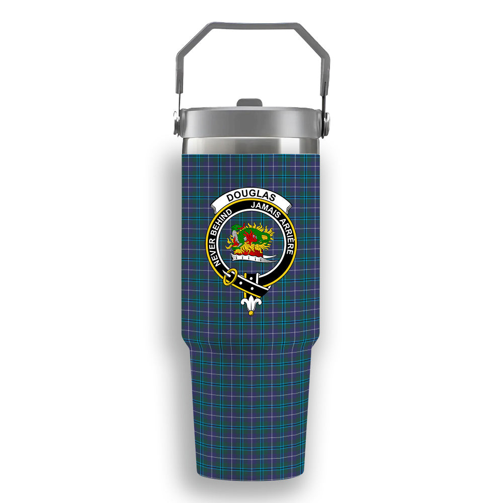 ScotsTee Shop Scottish Douglas SC Crest Tartan Flip Straw Tumbler 20oz 30oz