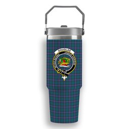 ScotsTee Shop Scottish Douglas SC Crest Tartan Flip Straw Tumbler 20oz 30oz