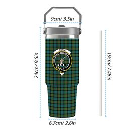 ScotsTee Shop Scottish Gunn  Ancient Clan Crest Tartan Flip Straw Tumbler 20oz 30oz