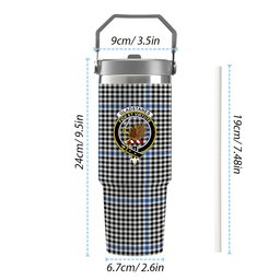 ScotsTee Shop Scottish Gladstanes Modern Crest Tartan Flip Straw Tumbler 20oz 30oz