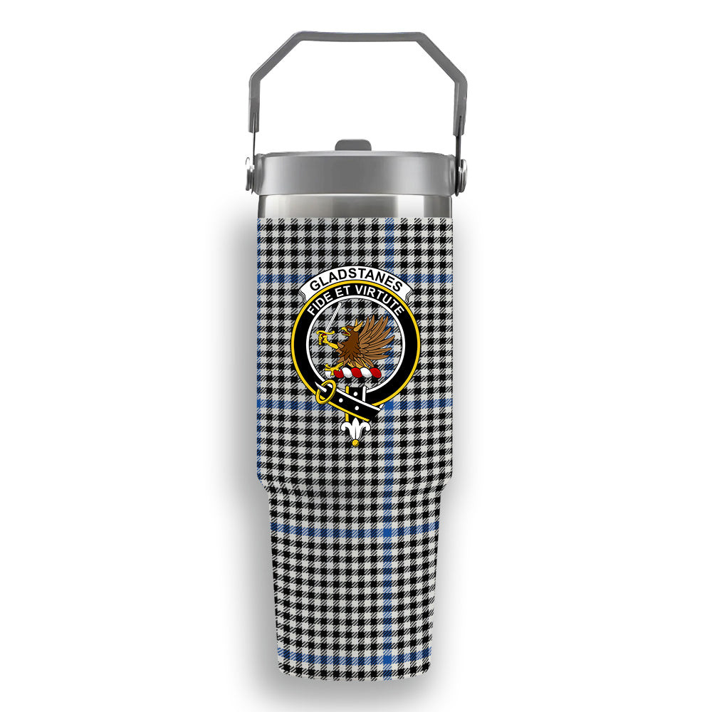 ScotsTee Shop Scottish Gladstanes Modern Crest Tartan Flip Straw Tumbler 20oz 30oz