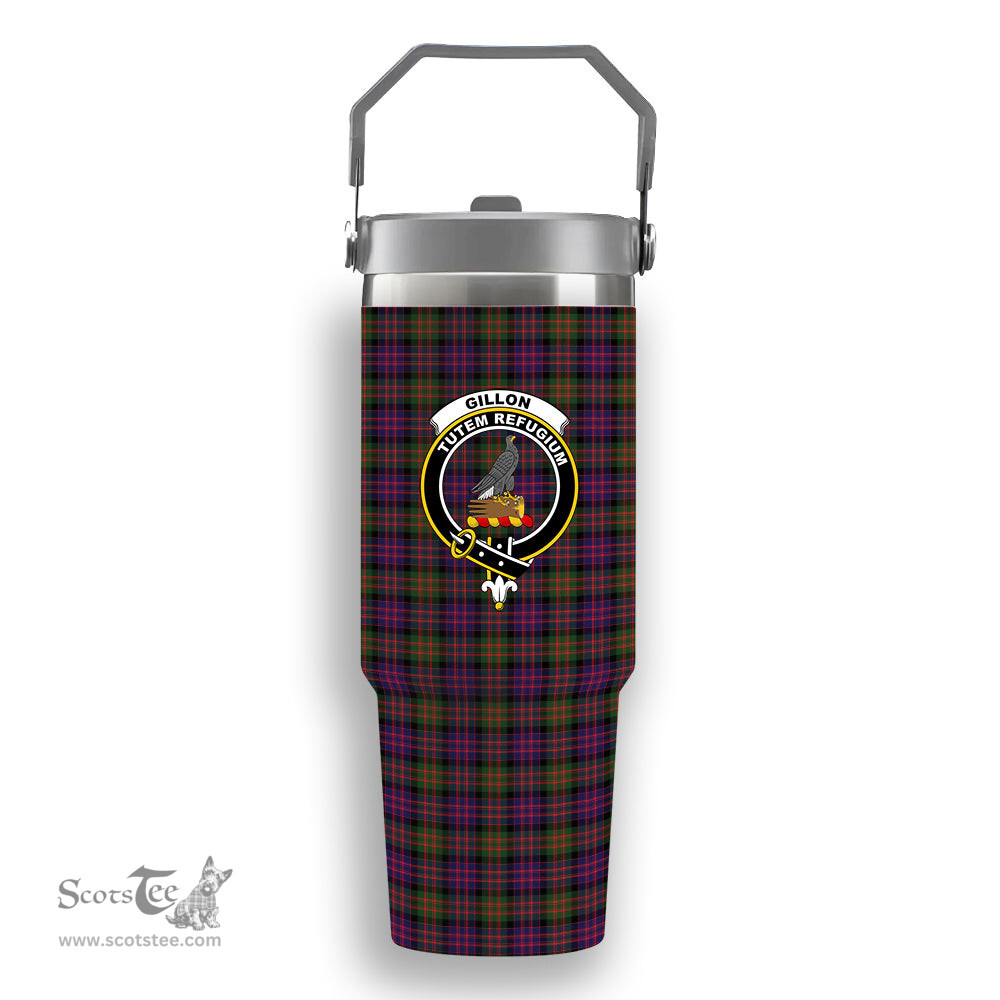 ScotsTee Shop Scottish Gillon Crest Tartan Flip Straw Tumbler 20oz 30oz