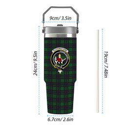 ScotsTee Shop Scottish Elphinstone Hunting Crest Tartan Flip Straw Tumbler 20oz 30oz